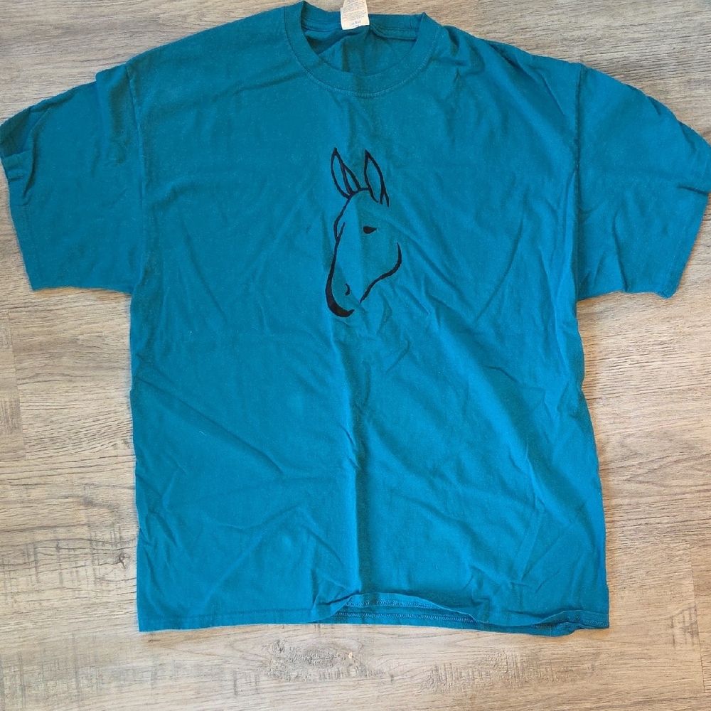 Teal T-Shirt with Mule Graphic